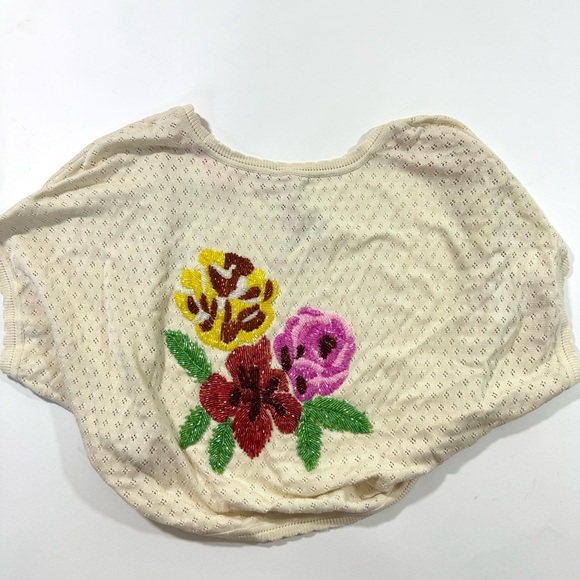 Charlotte Tarantola Beaded Bolero Cardigan Floral Silk - Picture 2 of 7